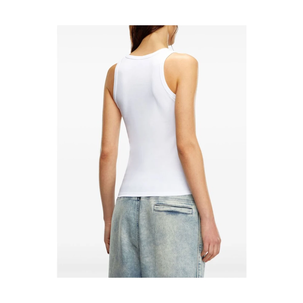 Diesel Witte Mouwloze Katoenen Top White Dames