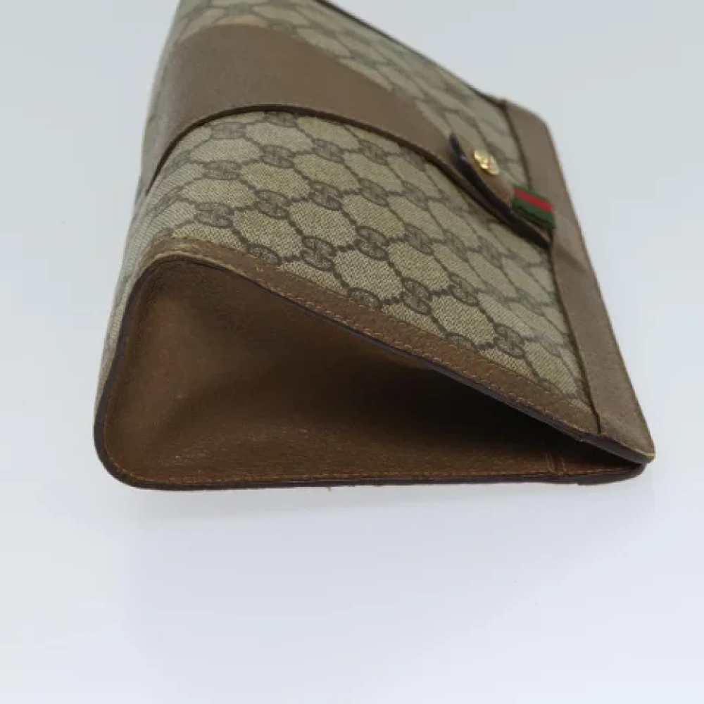 Gucci Vintage Pre-owned Leather clutches Beige Dames