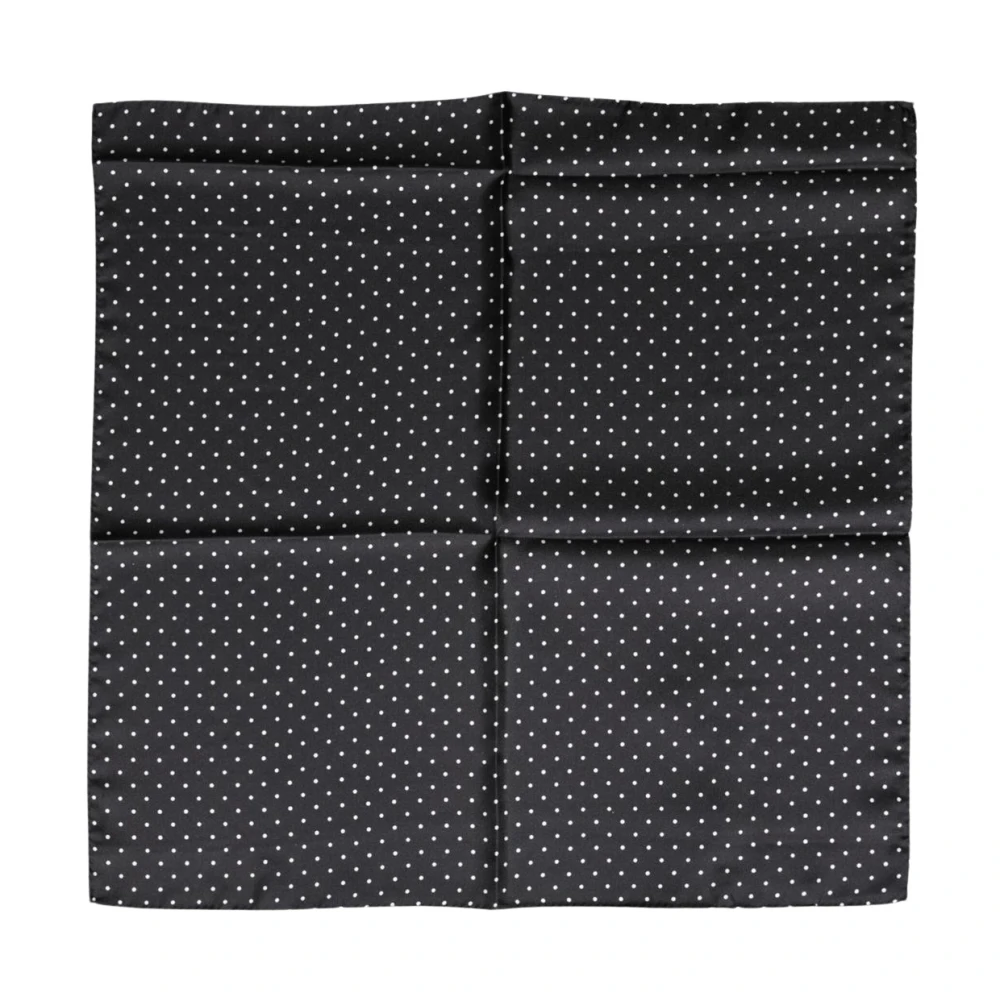 Dolce & Gabbana Damen Schwarz Polka Dot Seidenfoulard-Tuch Im Carré-Format