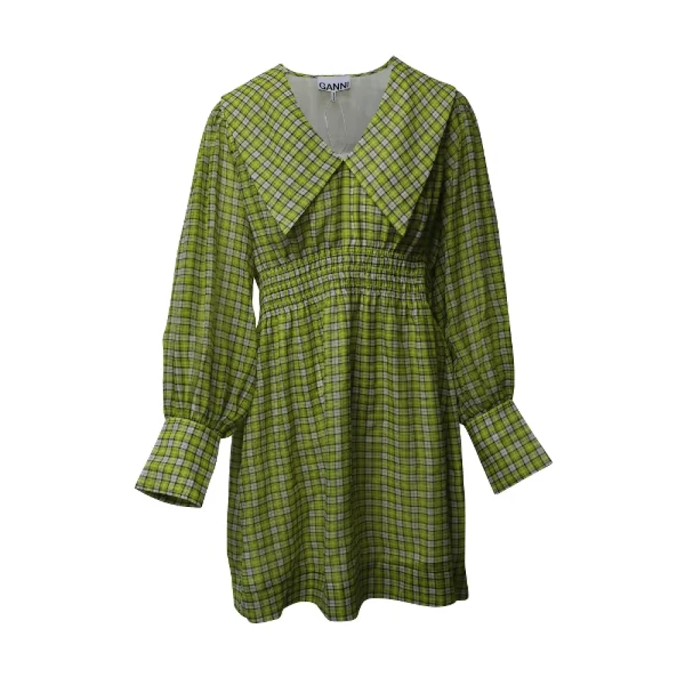 Ganni Polyester dresses Green Dames