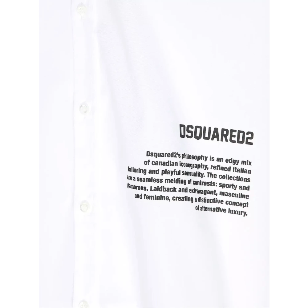 Dsquared2 Witte Katoenen Overhemd Klassiek Lange Mouw White Heren