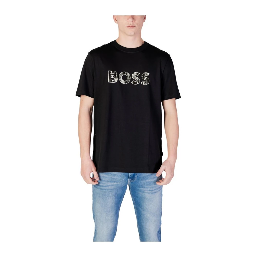 Hugo Boss Korte mouw katoenen T-shirt collectie Black Heren