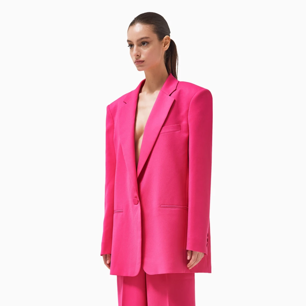 Andamane Italiaanse Guia Single-Breasted Blazer Pink Dames