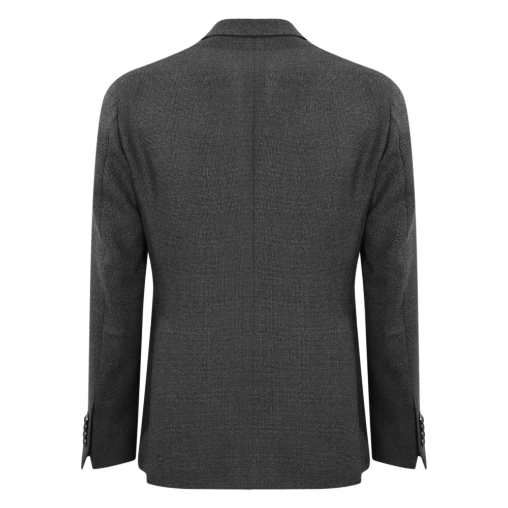 Tagliatore Grijze Wollen Jas Dubbel-Borst Langemouw Gray Heren