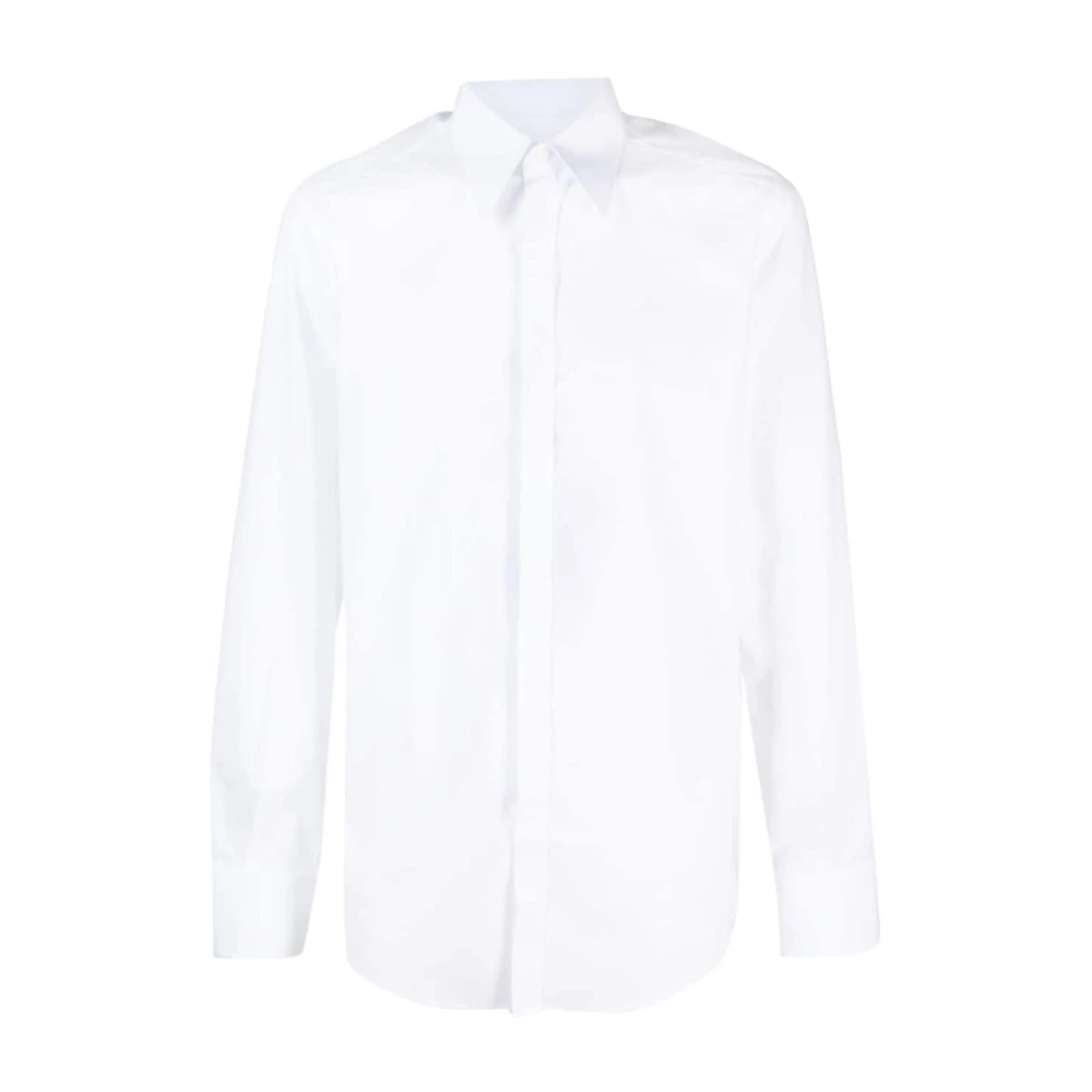 Dolce & Gabbana Witte Slim Fit Overhemd met Puntige Kraag en Lange Mouwen White Heren