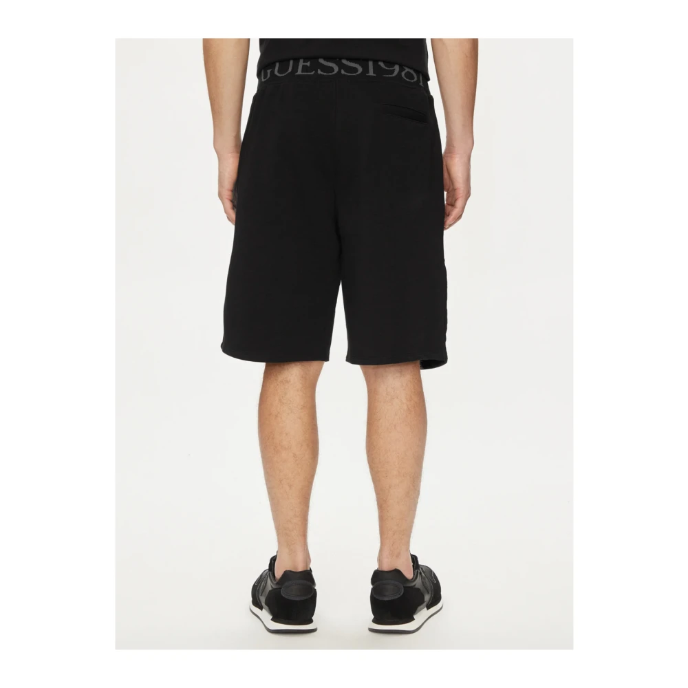 Guess Zwarte Logo Bermuda Shorts Black Heren