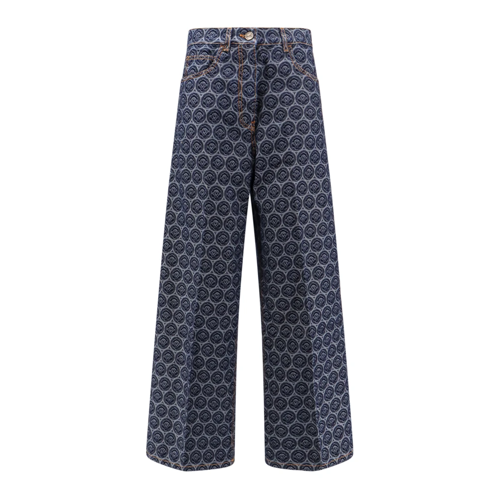 ETRO Blauwe Wide Leg Jeans Gemaakt in Italië Blue Dames