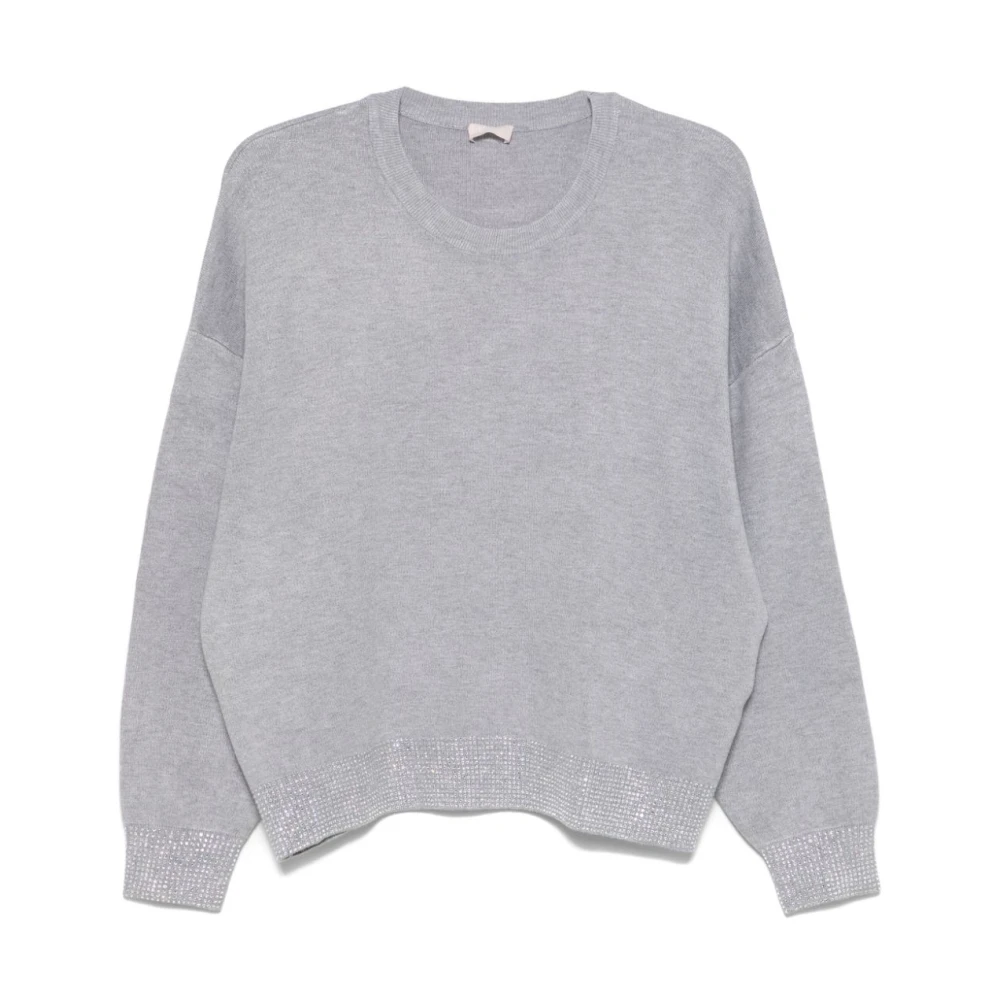Liu Jo Grijze Trui met Kristalversiering Gray Dames