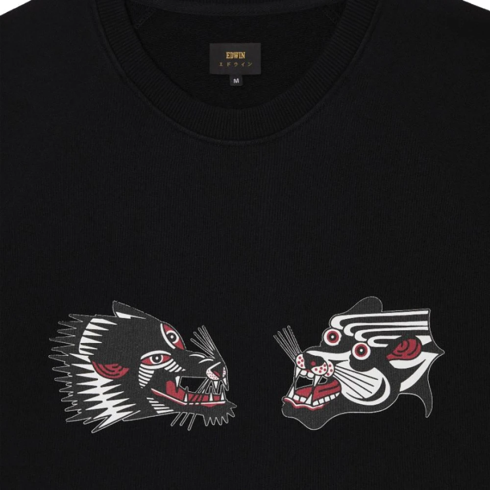 Edwin Zwarte Sweater Tattoo Samenwerking Black Heren