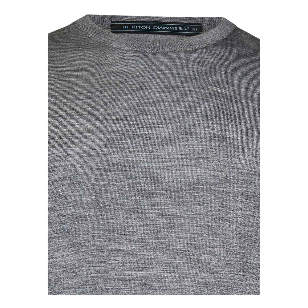 Kiton Grijze Crewneck Wollen Trui Gray Heren