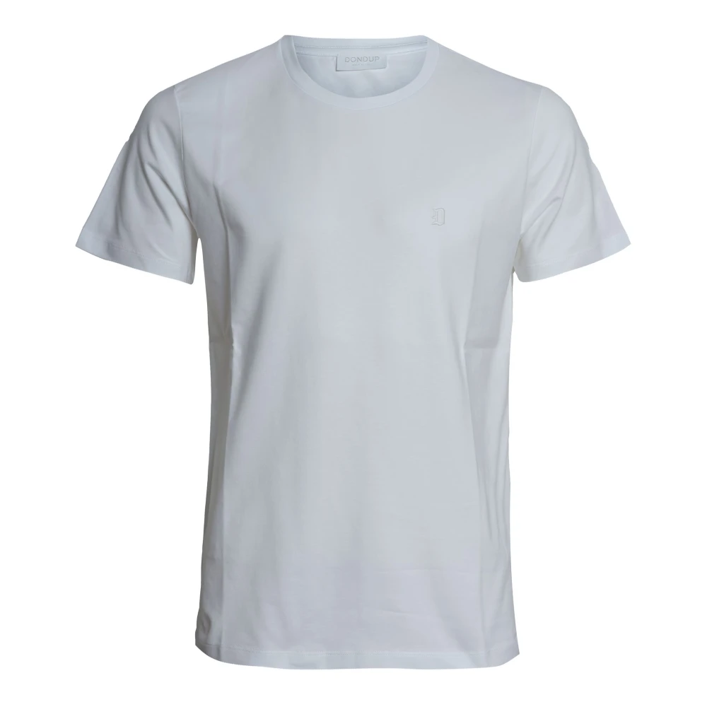 Dondup Men's White T-Shirts, 2XL, Regular-Fit Crew-Neck T-Shirt