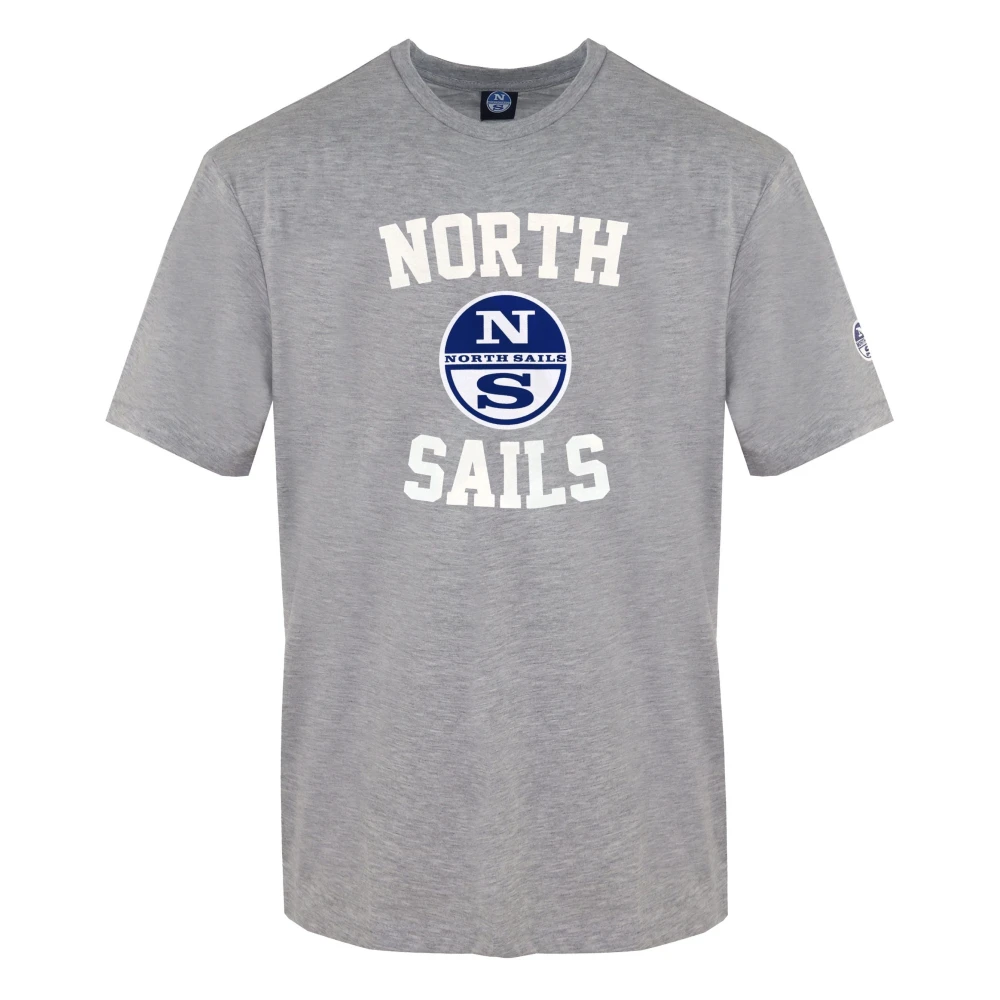 North Sails Herr T-shirt i enfärgad med främre tryck Gray, Herr