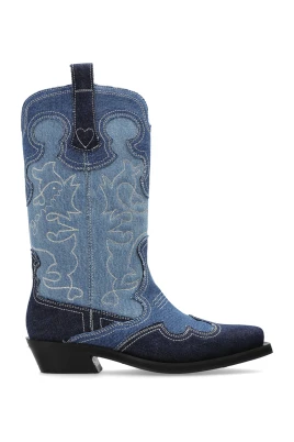 Denim Ankelboots med Klack