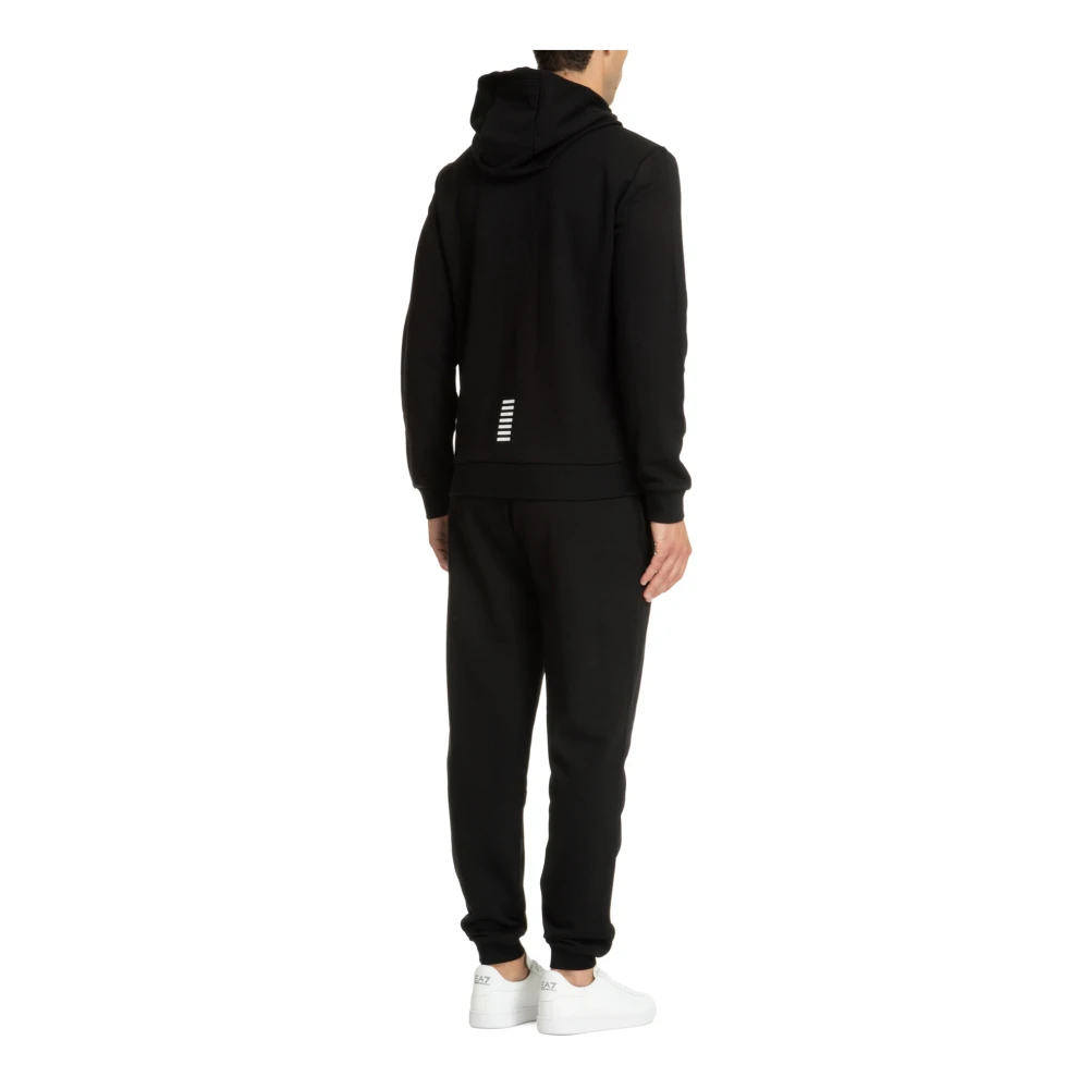 Emporio Armani EA7 Effen Tracksuit met Capuchon en Zakken Black Heren