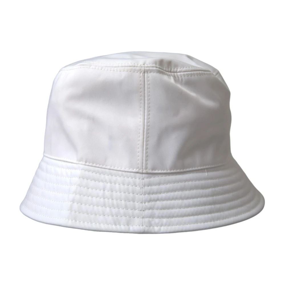Dolce & Gabbana Men's White Accessories, One Size, Cotton Bucket Cap