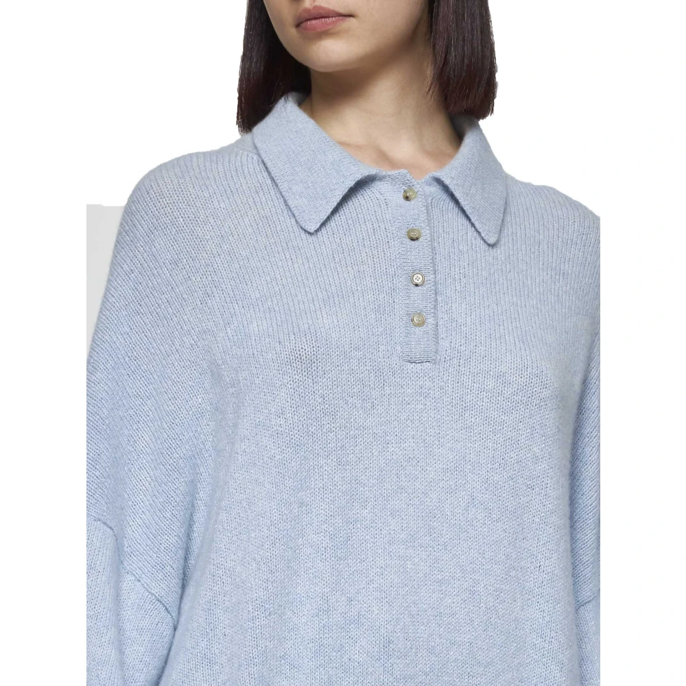 Khaite Kasjmier Polo Sweater Grijs Gray Dames