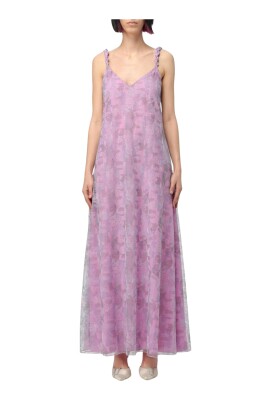 elegant-pink-sleeveless-v-neck-dress