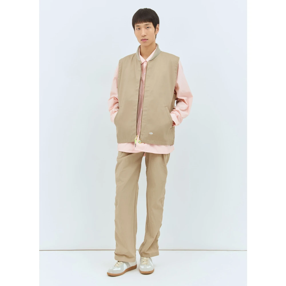 Dickies Twill Crewneck Vest met Zakken Beige Heren