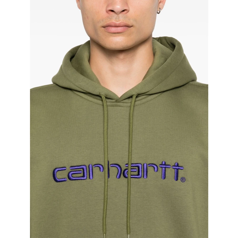 Carhartt WIP Groene Trui met Capuchon en Logo Green Heren