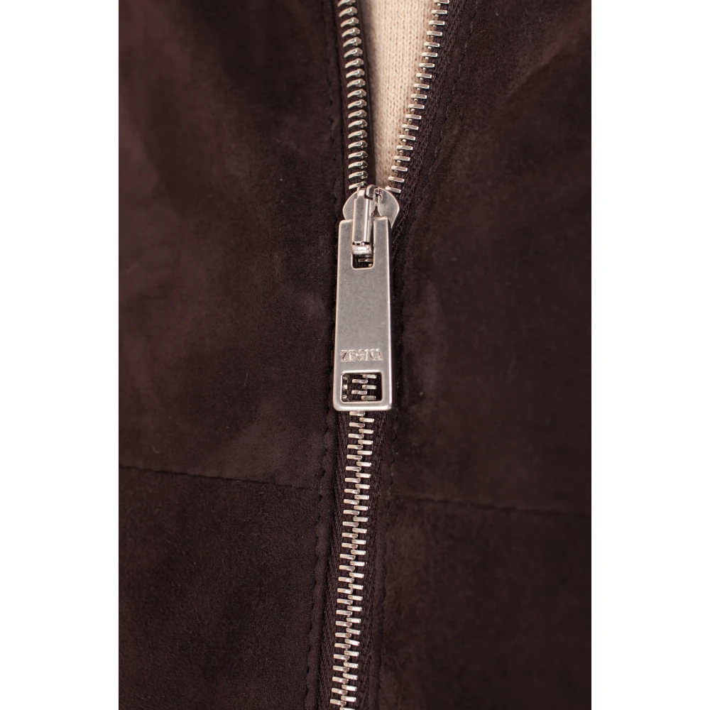 Ermenegildo Zegna Bruine Bomberjack met Gebreide Randen Brown Heren