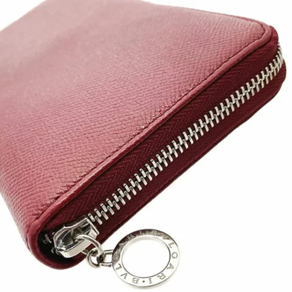 Bvlgari Vintage Pre-owned Leather wallets Red Dames