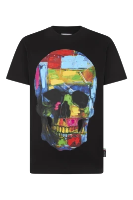 Round Neck T-Shirt Painted Skull