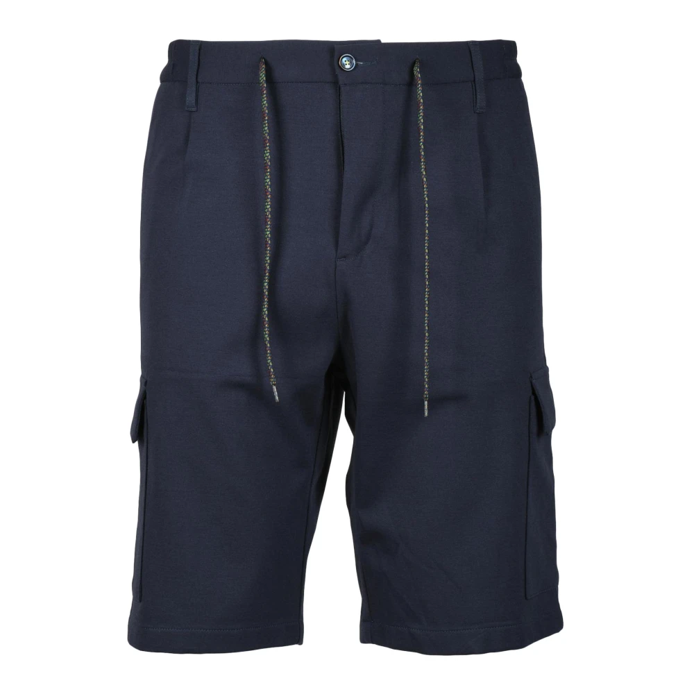 Daniele Alessandrini Cargo Bermuda Shorts in Sweatshirtstof Blue Heren
