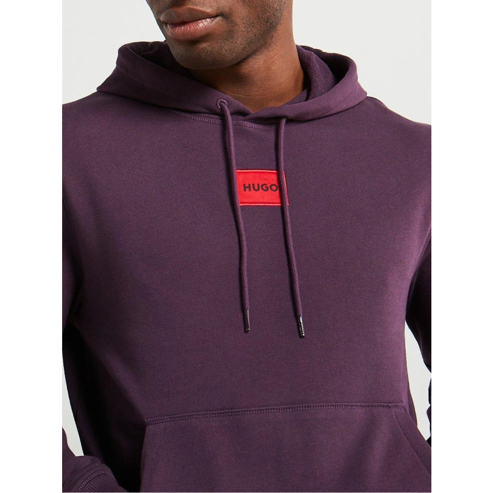 Hugo Boss Paarse hoodie met middenlogo Purple Heren