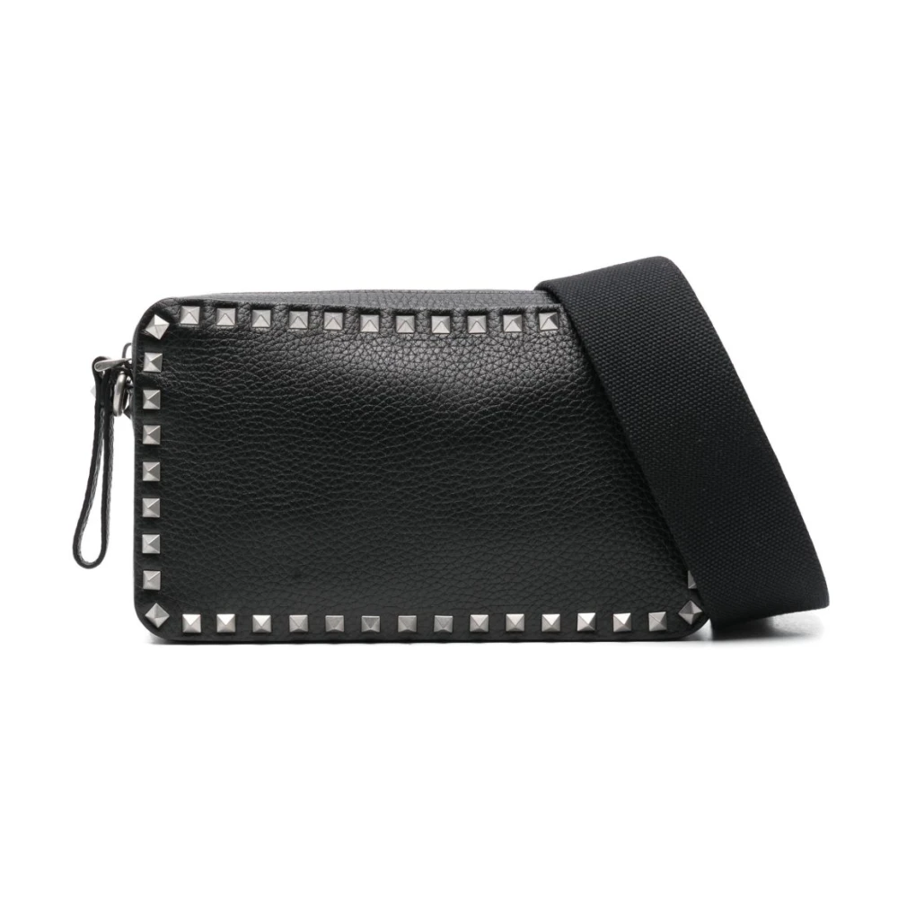 Valentino Garavani Uomo Nero - Borsa A Spalla Rockstud In Pelle - Bags - One Size
