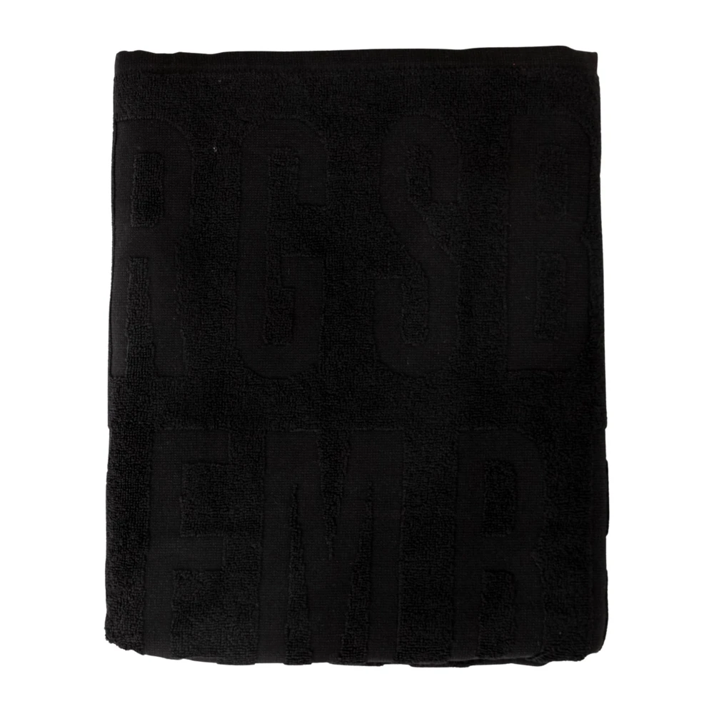 Bikkembergs Stijlvol strandlaken Black Unisex