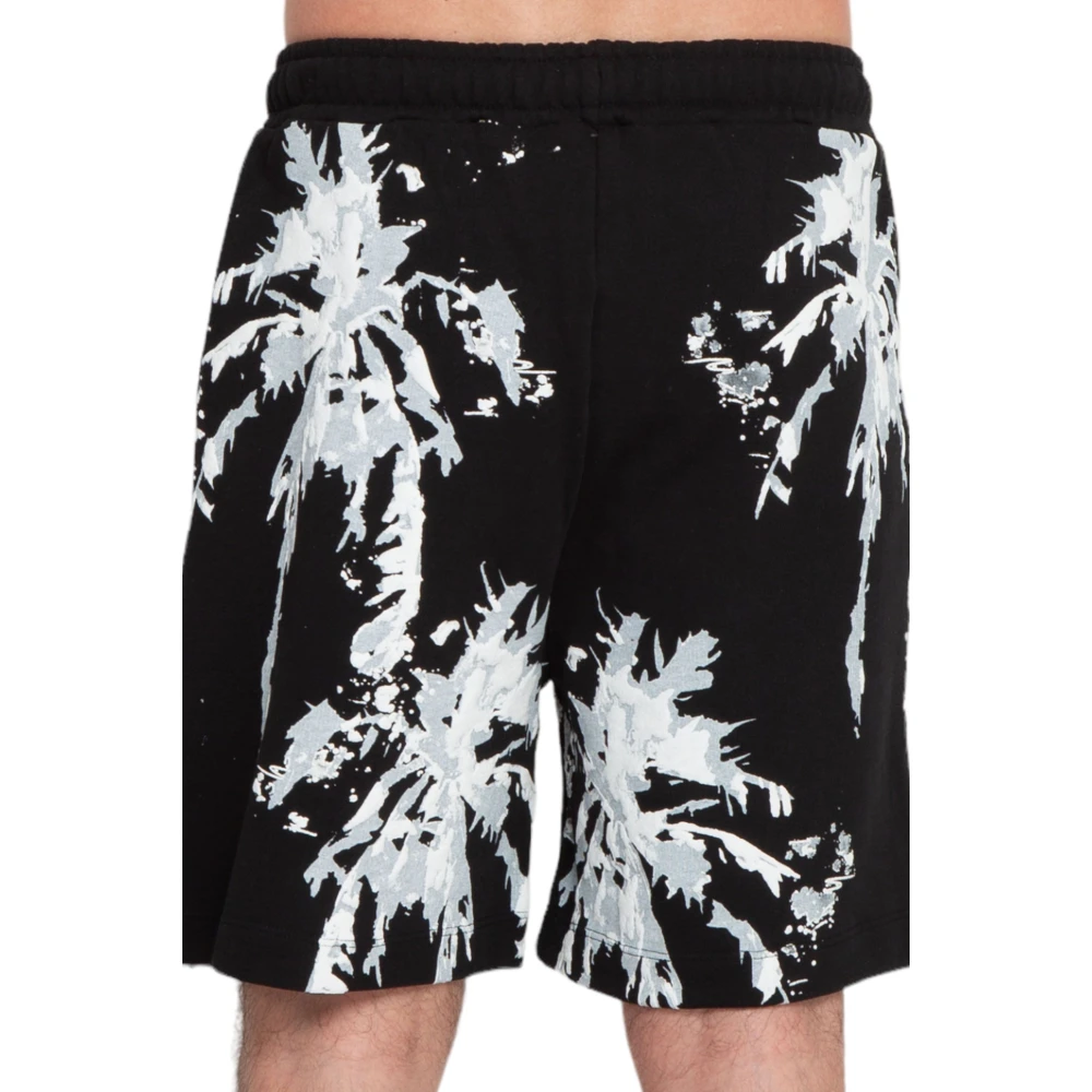 Barrow Tropische Palmen Print Shorts Black Heren