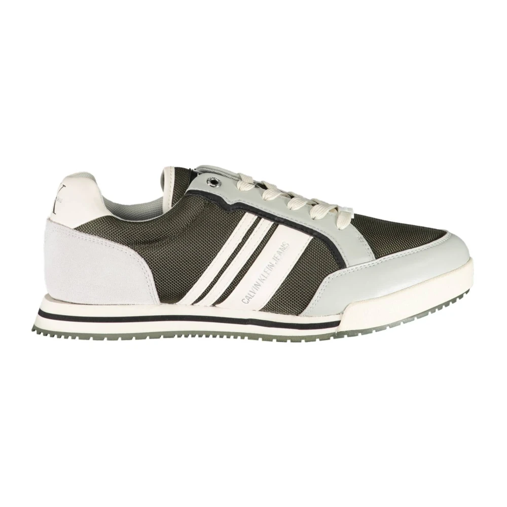 Calvin Klein Men's Green Sporty Sneakers With Contrast Details
