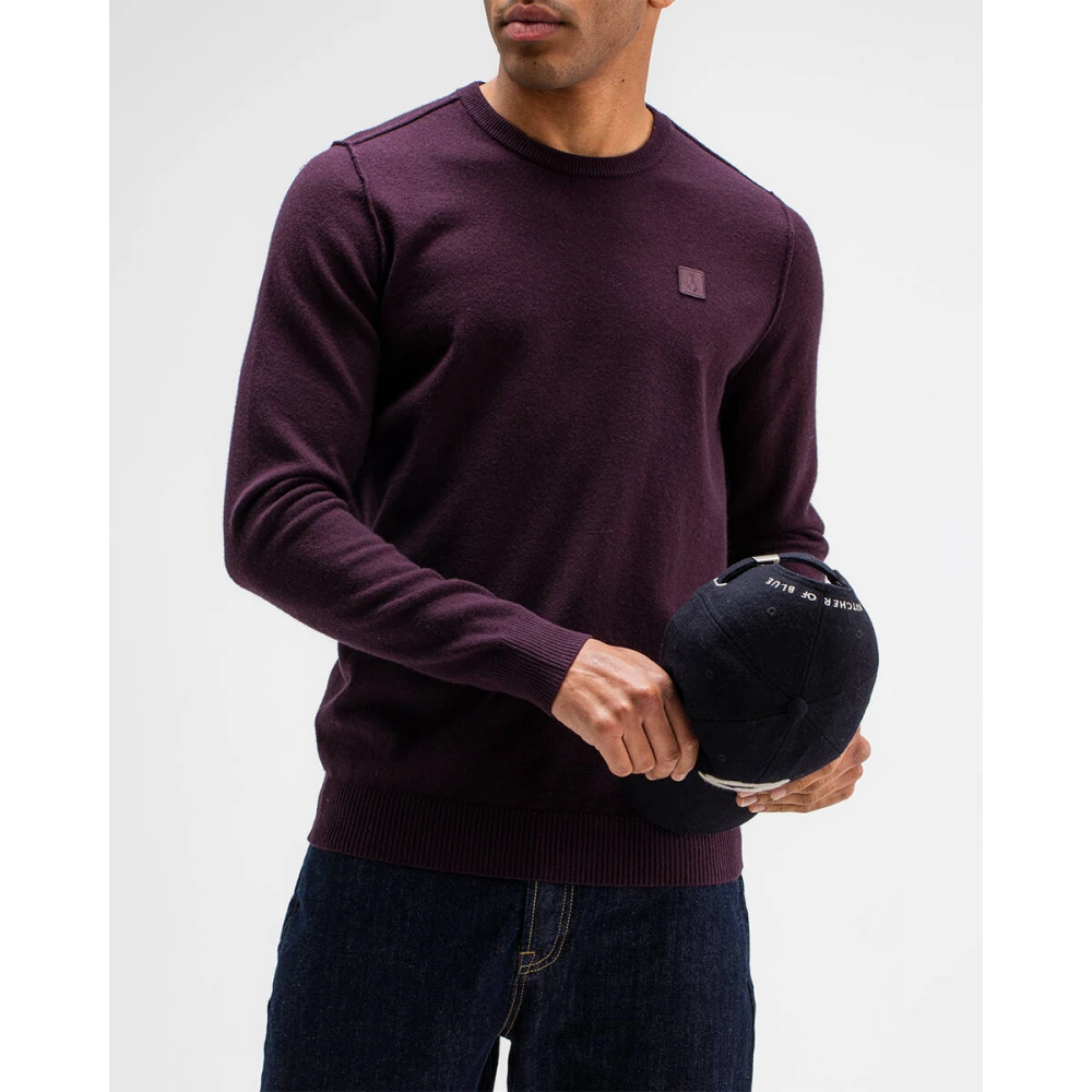 Butcher of Blue Clifden Crew Pullover Blue Heren