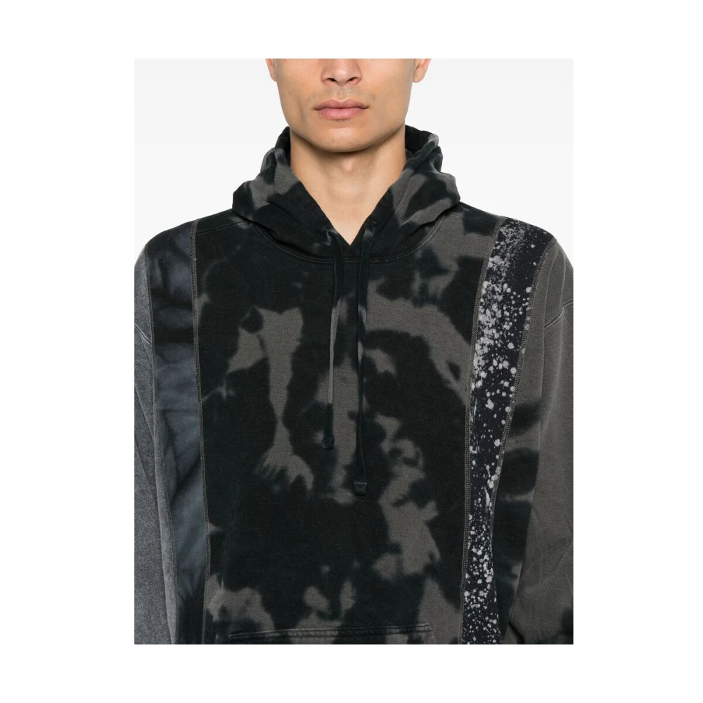 Needles Abstract Patchwork Hoodie Sweater Gray Heren