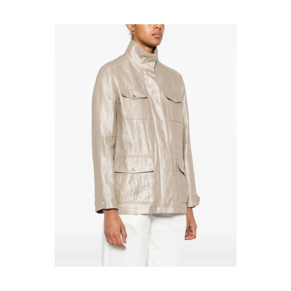 Herno Stijlvolle buitenkleding met verborgen sluitingen Beige Dames