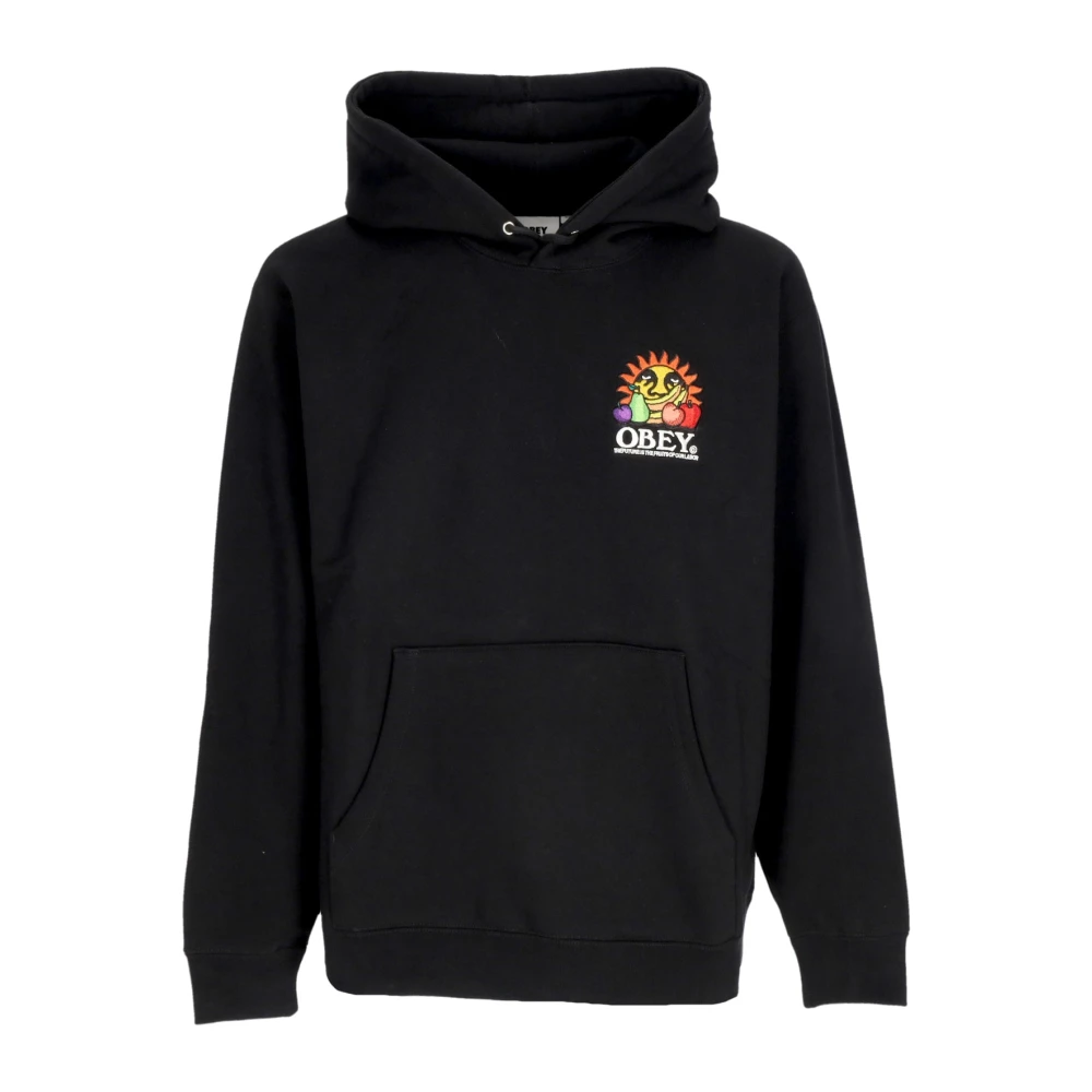 Obey Zwarte Fleece Hoodie met Borduursel Black Heren