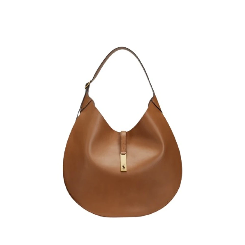 Polo Ralph Lauren Luxe leren zadeltas Beige Dames