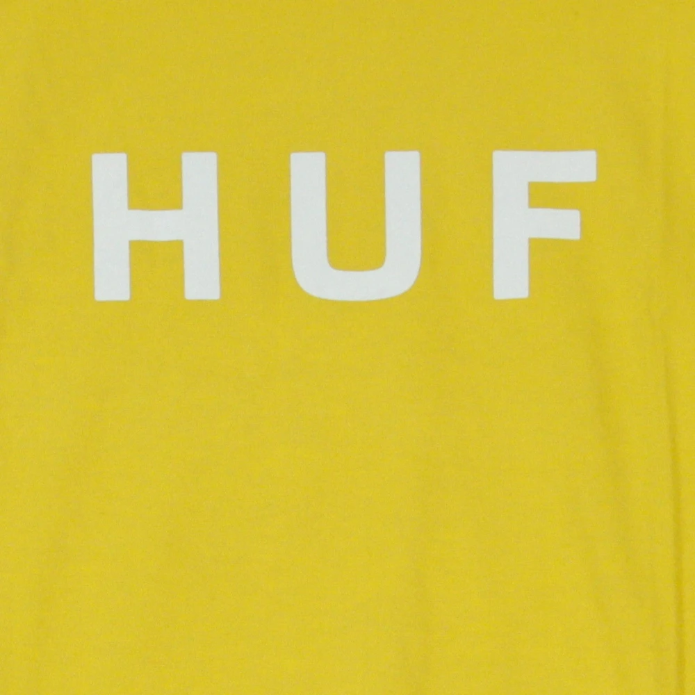 HUF Logo Heren T-Shirt Essentials Yellow Heren