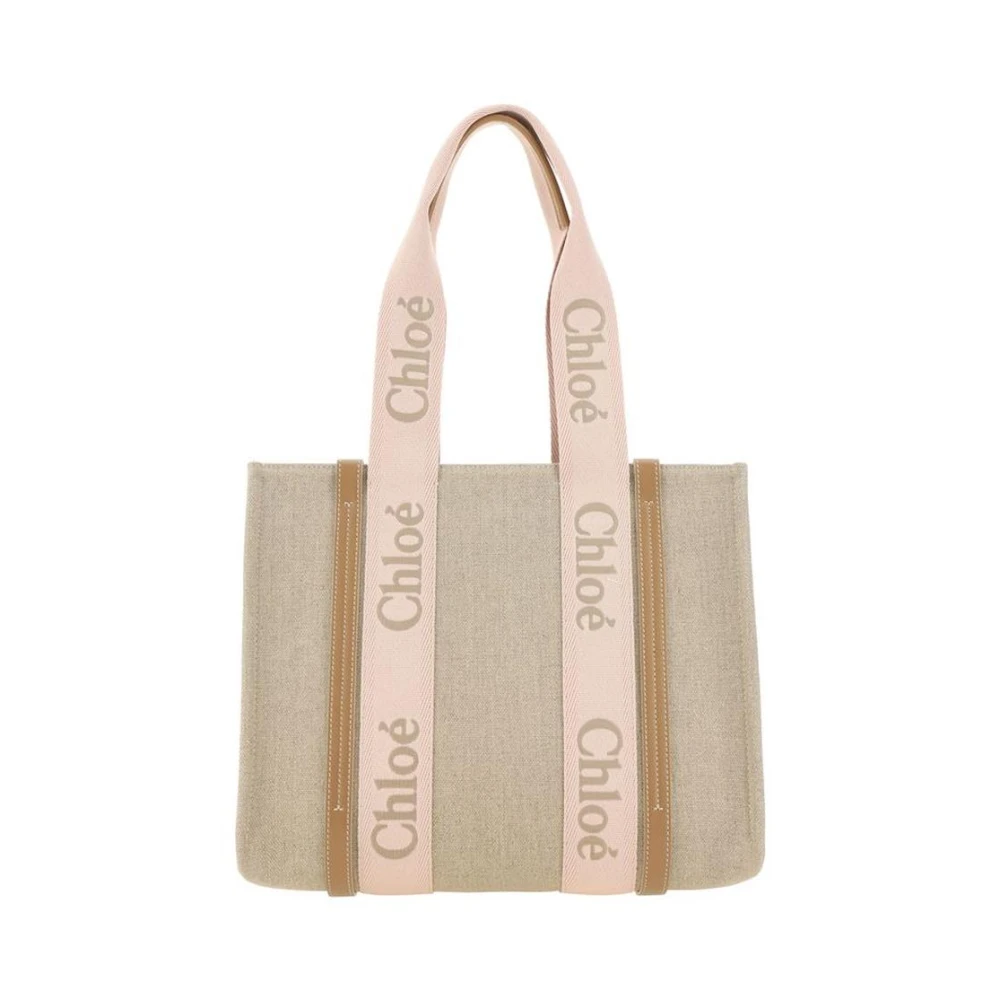 Chloé Woody Medium Shopper Bag - Female - Shopping Bags - Beige - One Size - Bags - Image 3