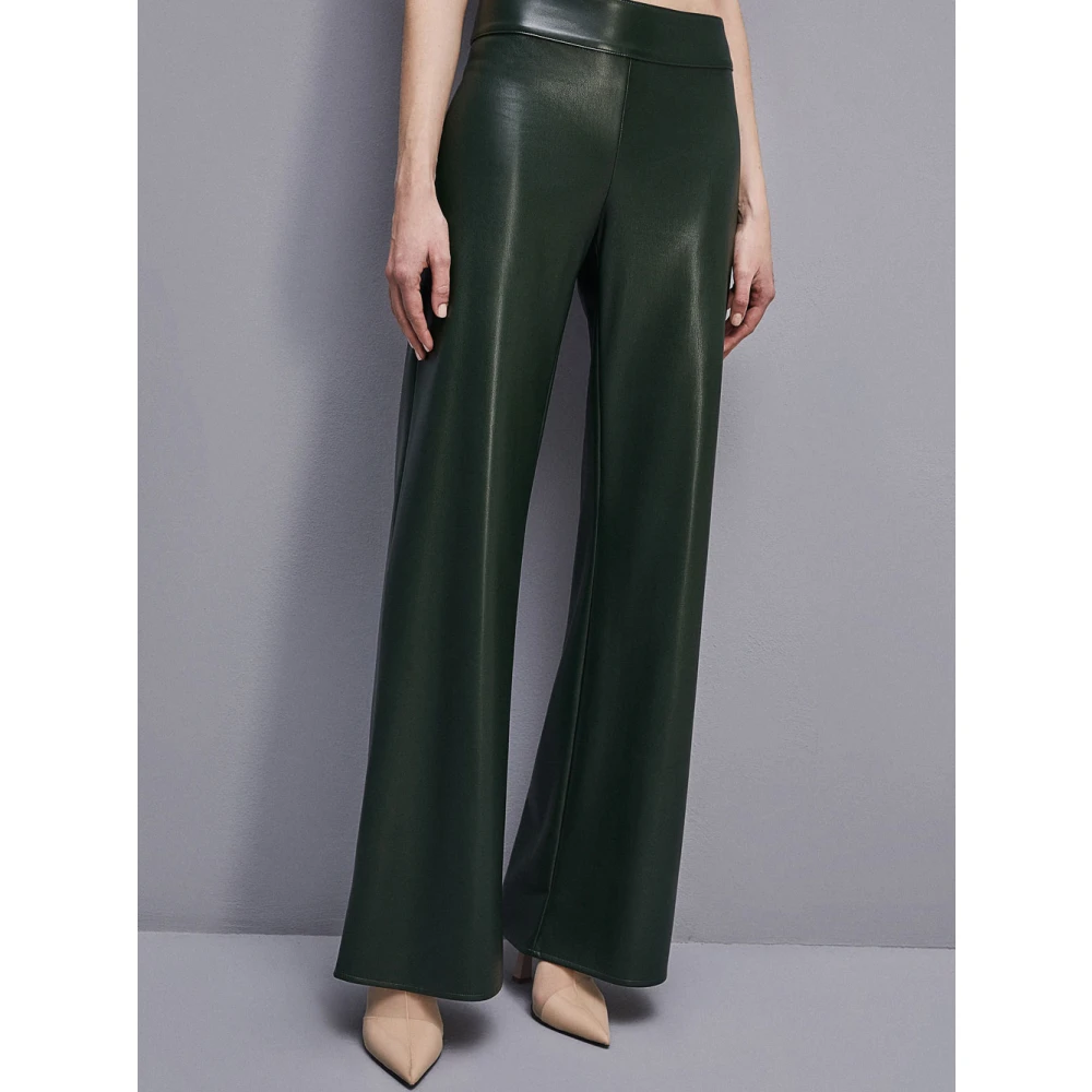 PATRIZIA PEPE Leather Trousers Green Dames