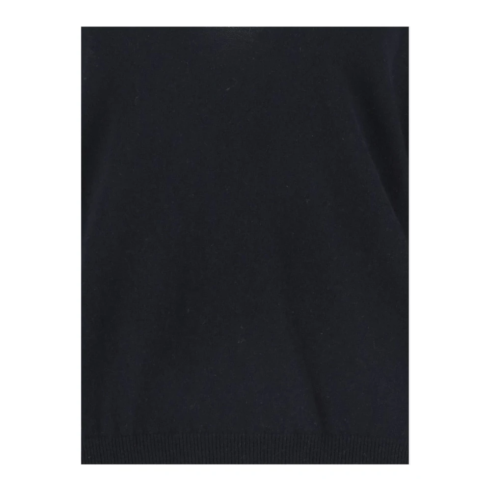 allude Zwarte V-hals Wol Kasjmier Trui Black Dames