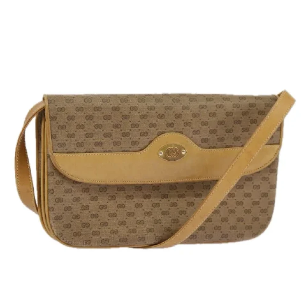 Gucci Vintage Pre-owned Canvas shoulder-bags Beige Dames