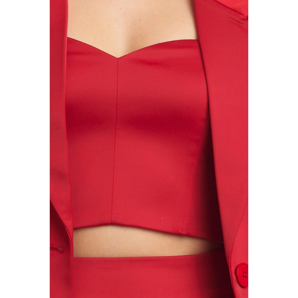 Gestuz Mouwloze Satijnen Top met Rits Red Dames