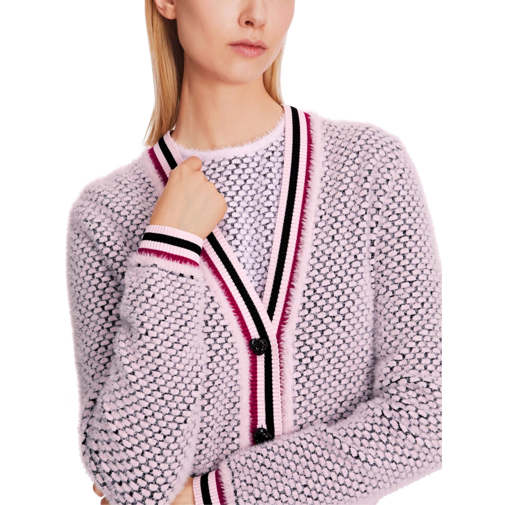 Marc Cain Gestreepte Cardigan Gebreid in Duitsland Pink Dames
