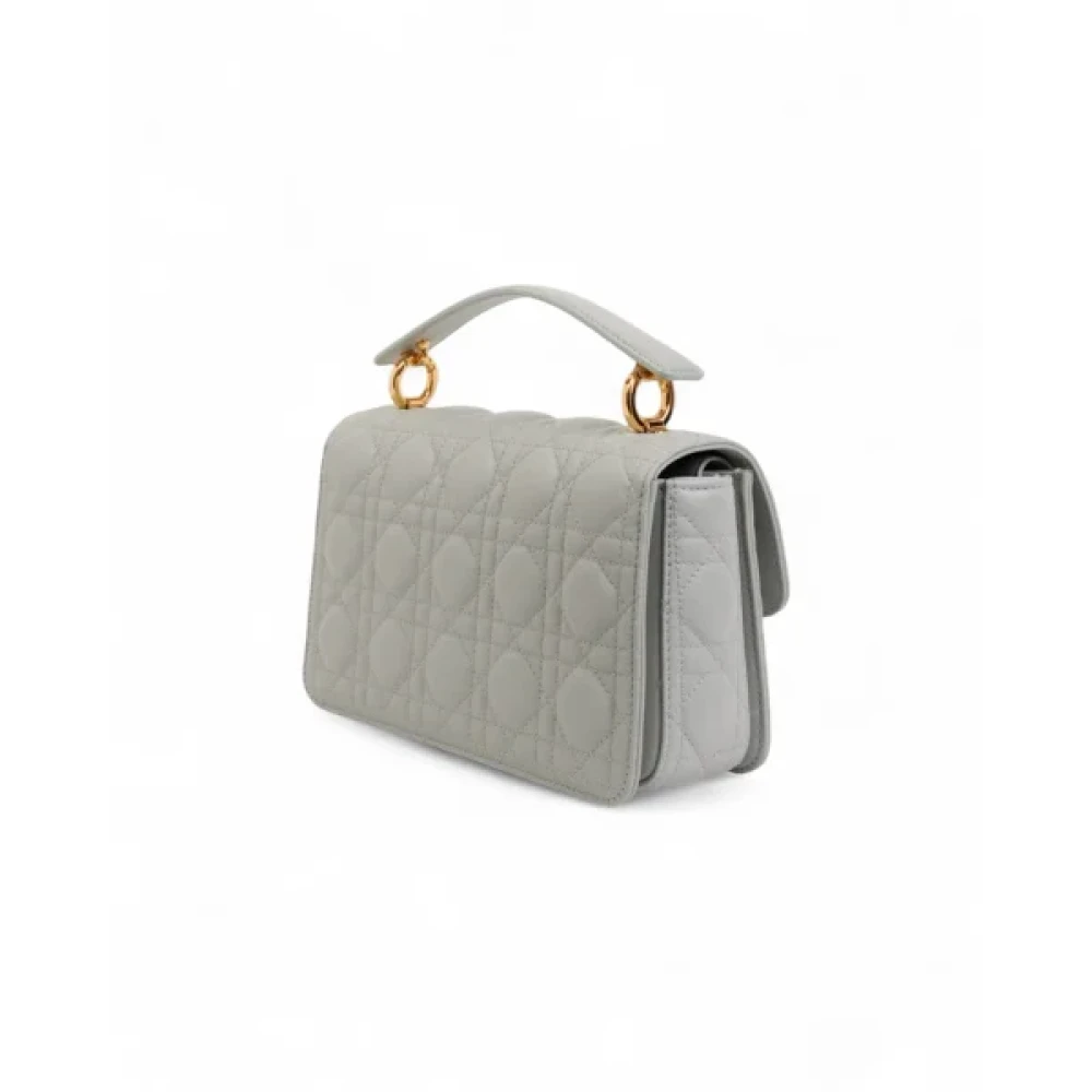 Dior Vintage Pre-owned Leather handbags Gray Dames