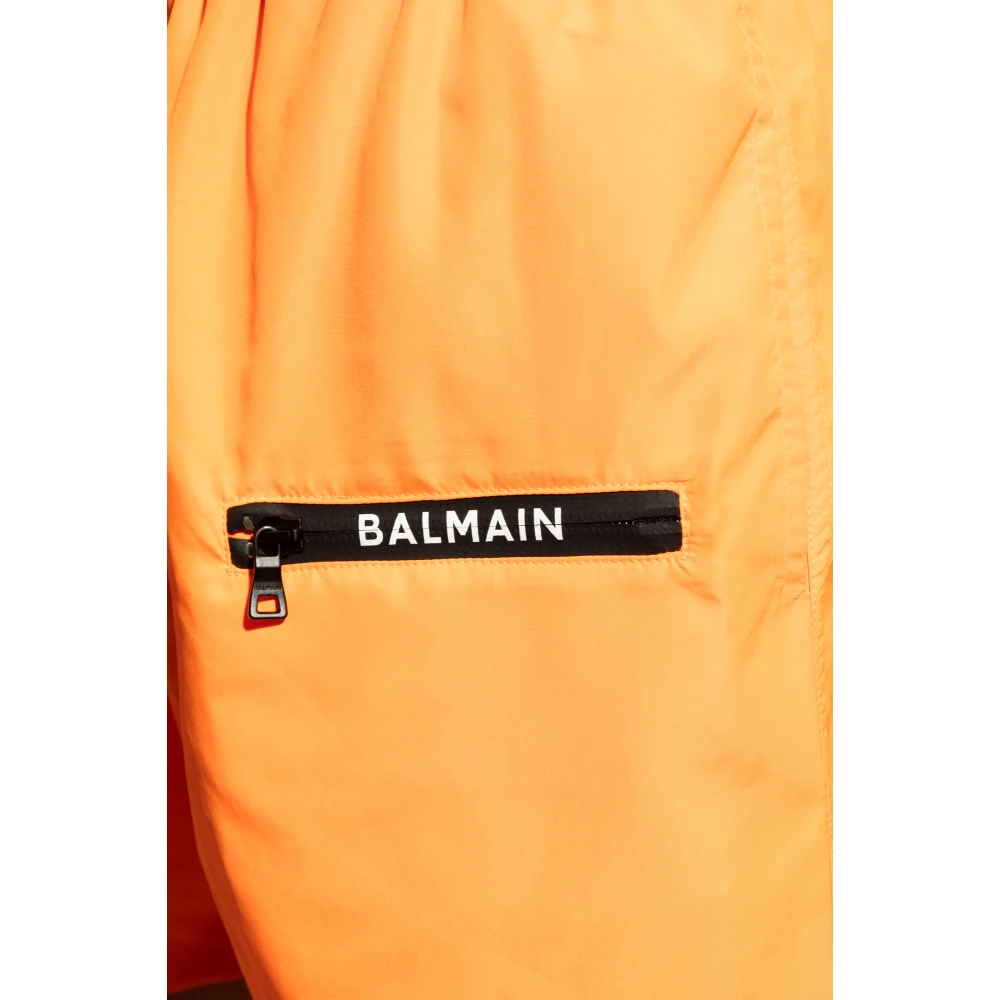 Balmain Zwemshorts met logo Orange Heren