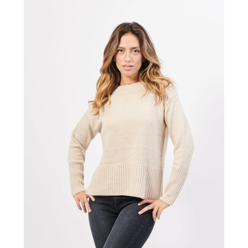 Gerry Weber Beige Trui met Ronde Hals Beige Dames