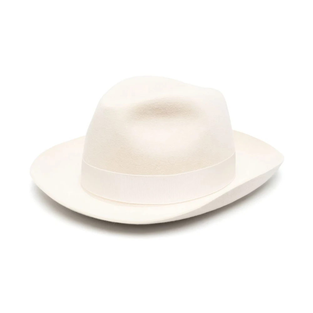Borsalino Crème breedgerande hoed lichtgewicht Beige Dames