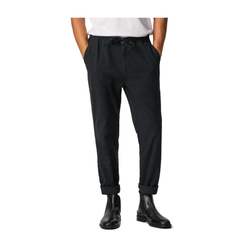 Pepe Jeans Men's Blue Wide Trousers, W30 L32, Castle Brushed Trousers