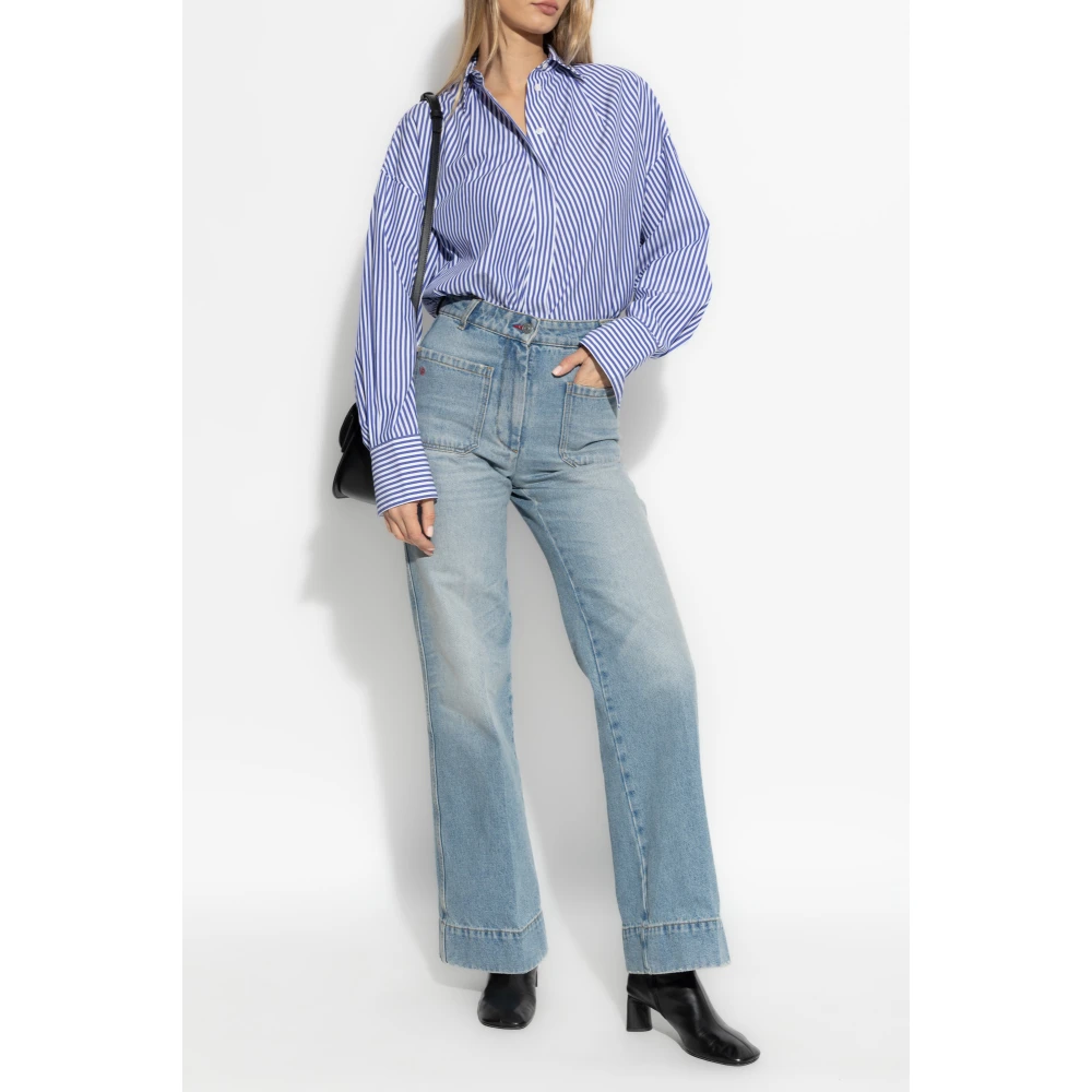 Victoria Beckham Jeans met logo Blue Dames